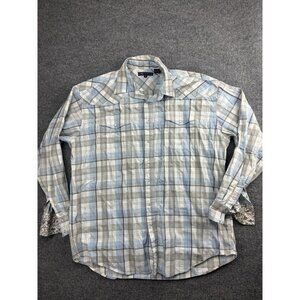 Roper Shirt Mens XL Plaid Western Pearl Snap Cowboy Long Sleeve
